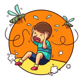 蚊子相关驱被咬ai矢量图