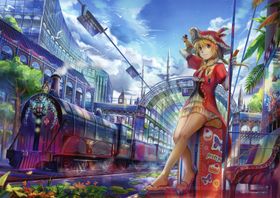 二次元美女手绘插画图片