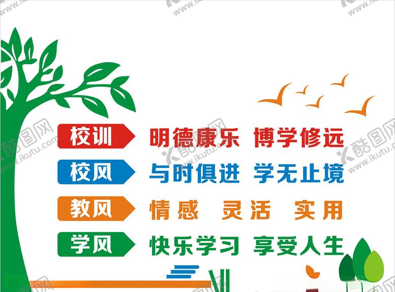 编号：14394210271634372401【酷图网】源文件下载-校风校训文化墙