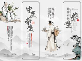 中医养生古风展板