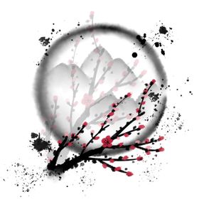 水墨素材毛笔画素材墨迹素材