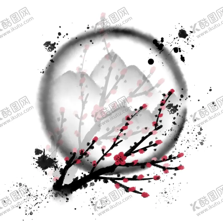 编号：89634306181412009093【酷图网】源文件下载-水墨素材毛笔画素材墨迹素材