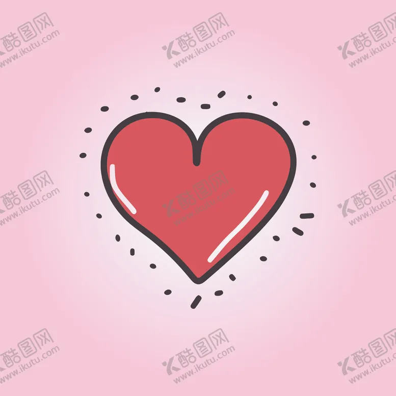 编号：46373902050431102686【酷图网】源文件下载-可爱红心爱情卡通绘画儿童插画