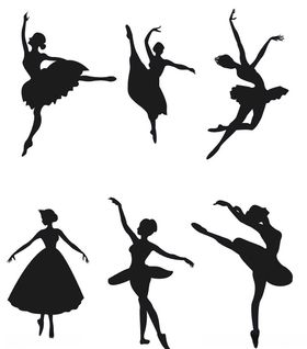 舞蹈跳舞女孩插画剪影