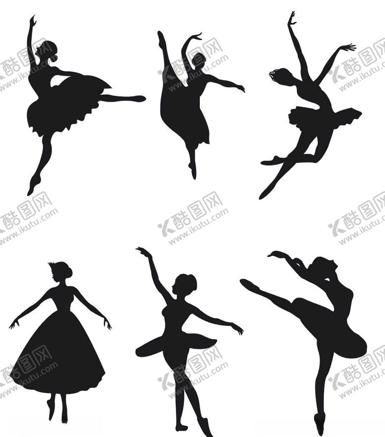 编号：44232410300315124667【酷图网】源文件下载-舞蹈跳舞女孩插画剪影