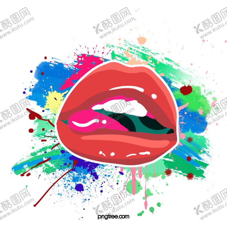 编号：19578209101850038074【酷图网】源文件下载-色彩斑斓的嘴唇