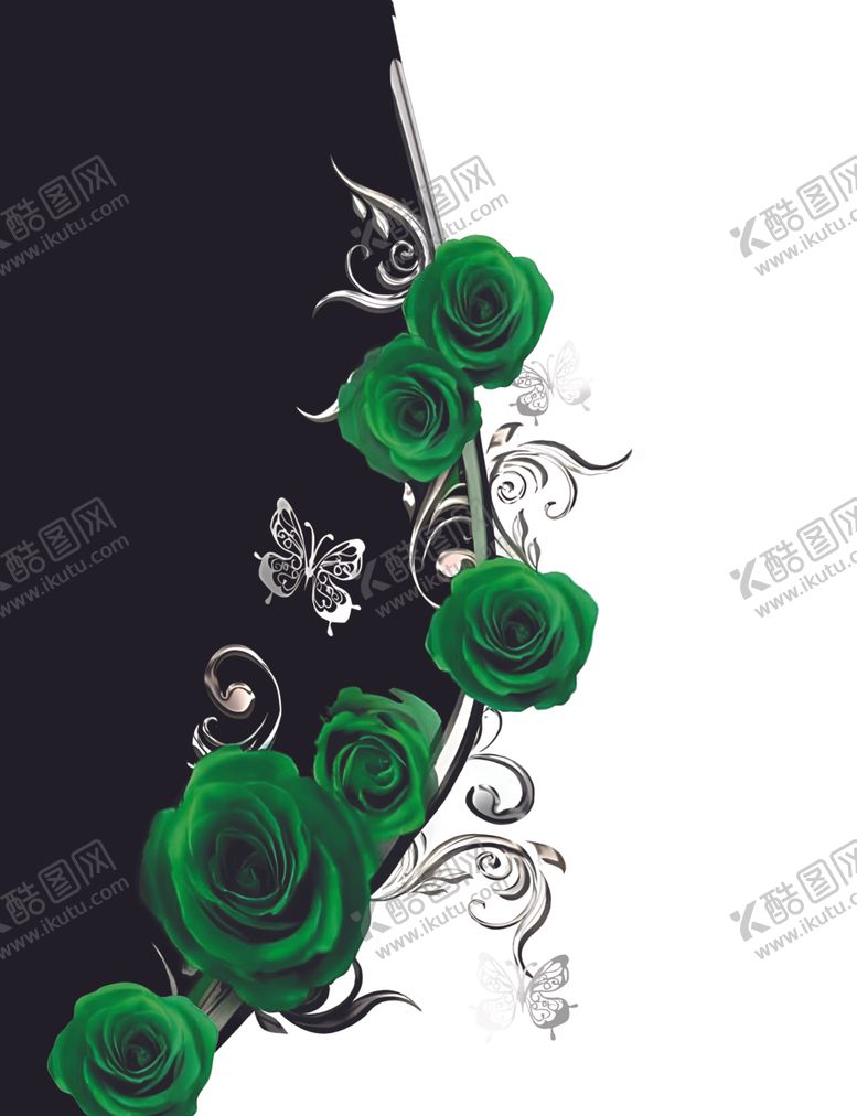 编号：38799102281002231847【酷图网】源文件下载-绿色玫瑰花