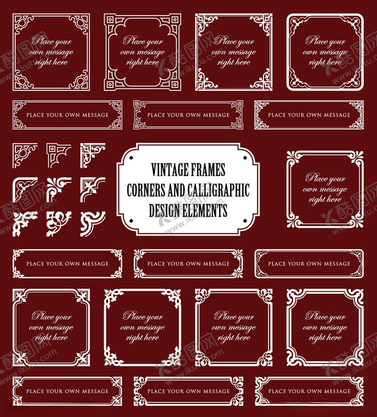 编号：99517511220108136048【酷图网】源文件下载-复古框架设计元素集合