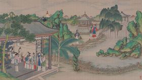红楼梦场景精美工笔画