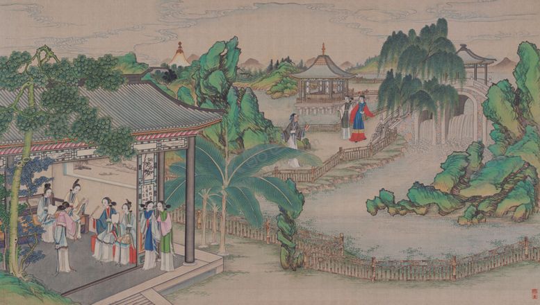 编号：52413405080411396497【酷图网】源文件下载-红楼梦场景精美工笔画