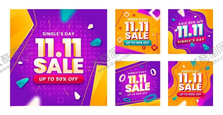 编号：57307911172110216703【酷图网】源文件下载-双十一促销海报设计