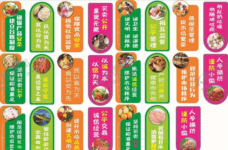 编号：41968503131559354481【酷图网】源文件下载-农贸市场柱子异形牌