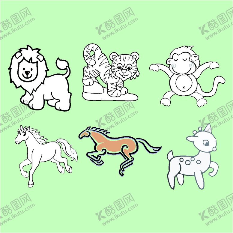 编号：37512701271317441305【酷图网】源文件下载-简笔画动物