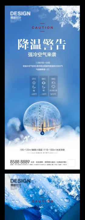 房地产降温提示海报