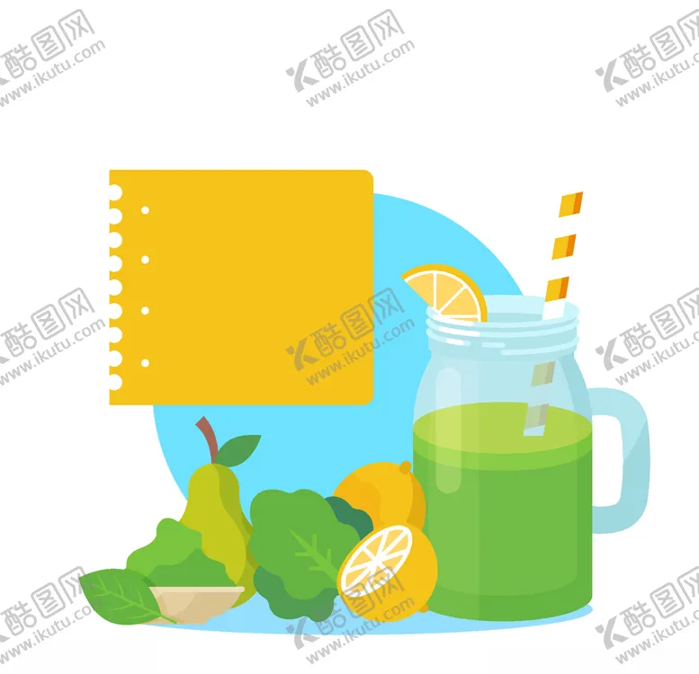 矢量果汁甜品食物素材农宣传单树