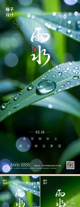 雨水房地产节气海报