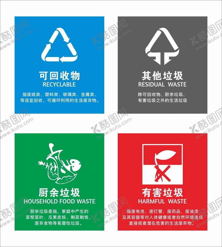 编号：49214602052007414062【酷图网】源文件下载-垃圾分类标识