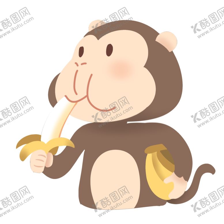 编号：37053004180549229874【酷图网】源文件下载-吃香蕉的猴子插画