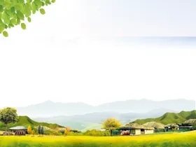 生态农村插画田园风光田野