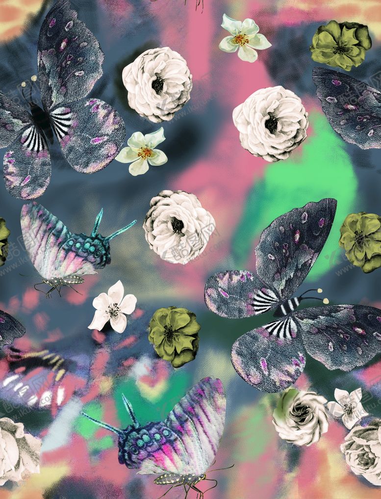 编号：54453809230242395176【酷图网】源文件下载-大蝴蝶印花
