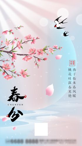 简约春分节气海报