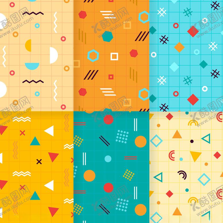 编号：30175812181857385156【酷图网】源文件下载-多彩几何图案背景集合