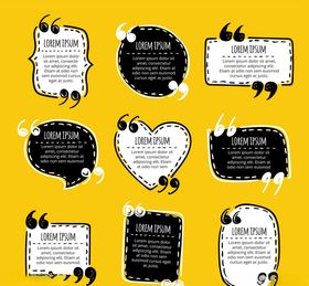 卡通气泡对话框简约简笔黑白元素