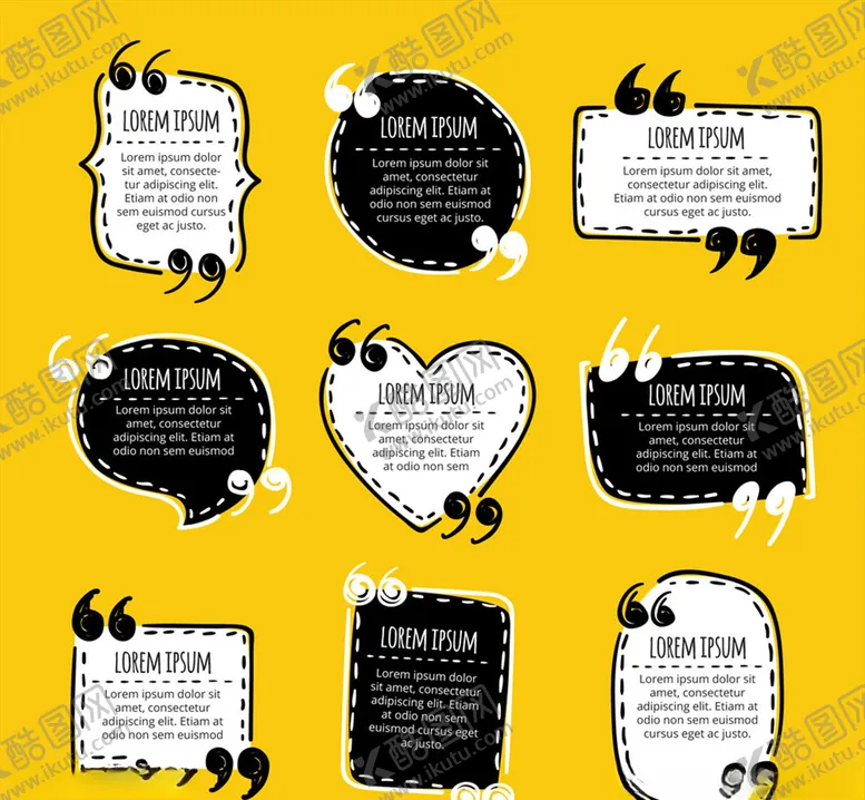 编号：84094910291538039751【酷图网】源文件下载-黑白对话框气泡