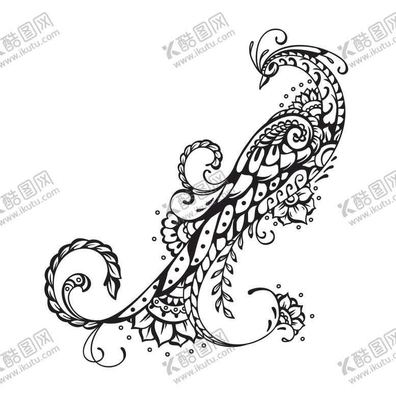 编号：81358210241657504339【酷图网】源文件下载-凤凰线稿