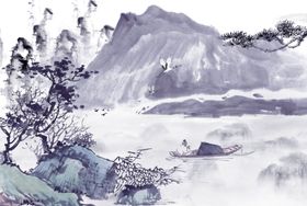 水墨背景学校舞台晚会展板中国风展板