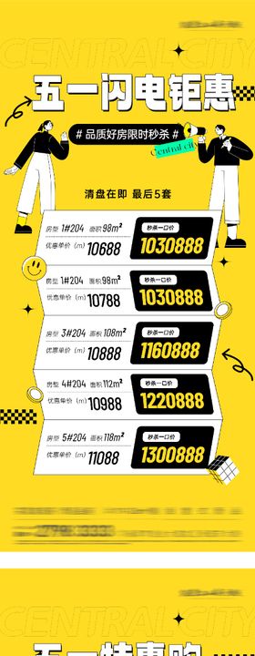 地产五一特价房插画海报