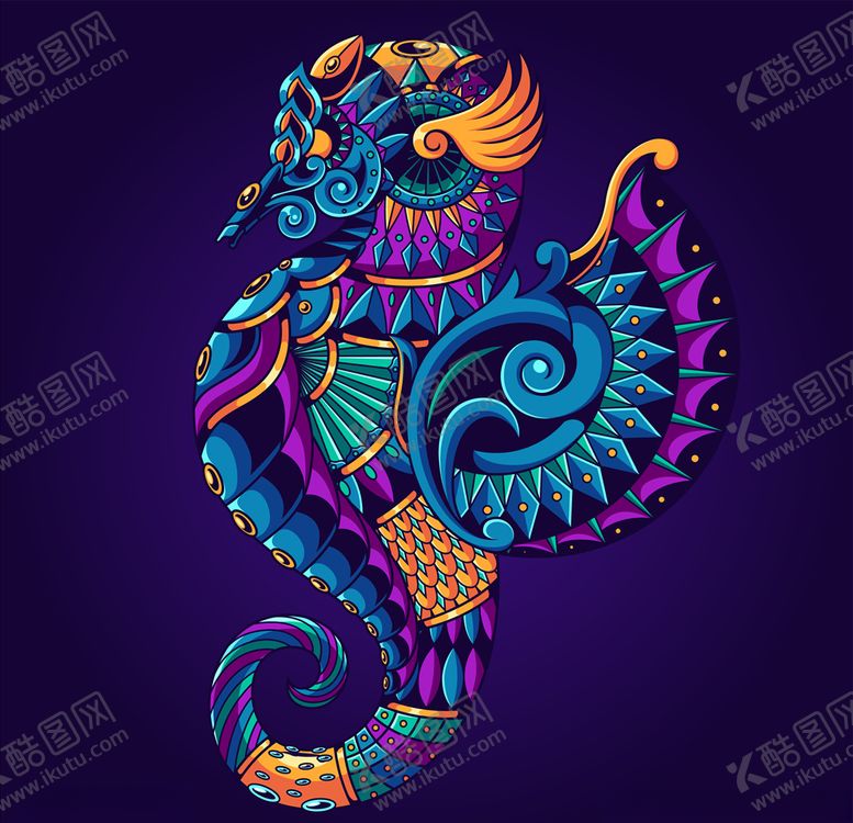 编号：51330209261443175725【酷图网】源文件下载-海马图案