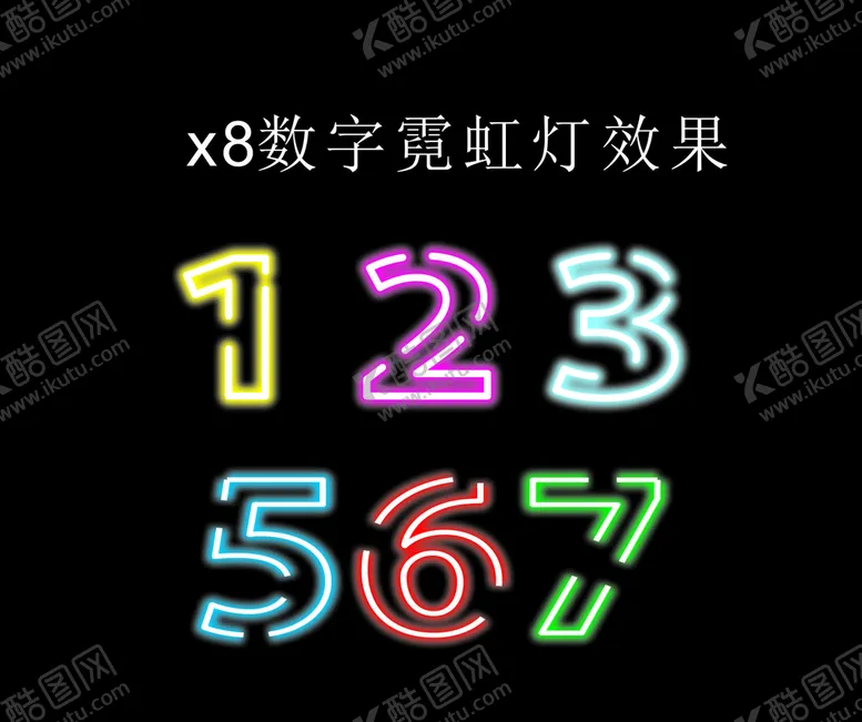 编号：88746810270236322716【酷图网】源文件下载-数字霓虹灯