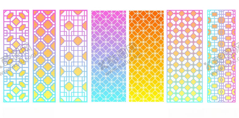 编号：27623512221521384275【酷图网】源文件下载-中式彩色琉璃窗格