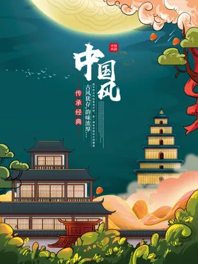 中国风底图晚会背景会议背景幕布
