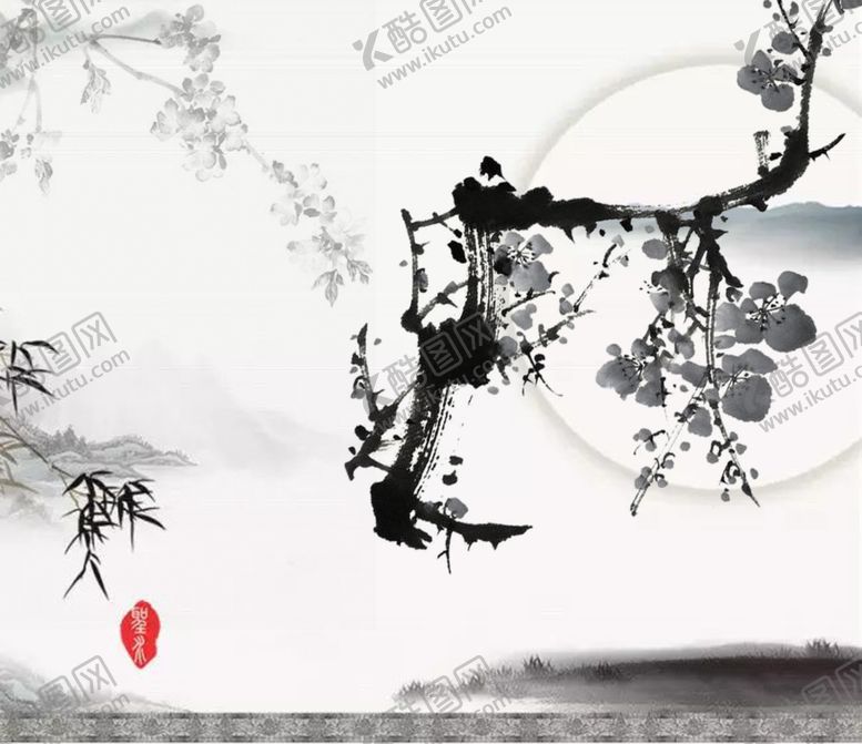 编号：22907309241250308638【酷图网】源文件下载-水墨装饰画