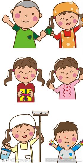 可爱儿童矢量图
