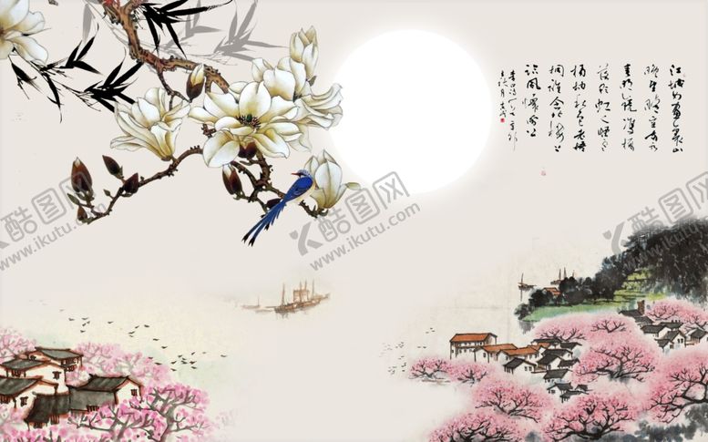 编号：37781809201435116498【酷图网】源文件下载-花鸟背景墙