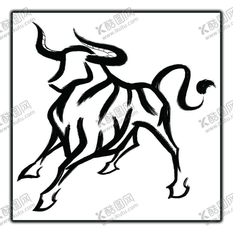 编号：78881007021711392012【酷图网】源文件下载-中国风2021牛年水墨牛