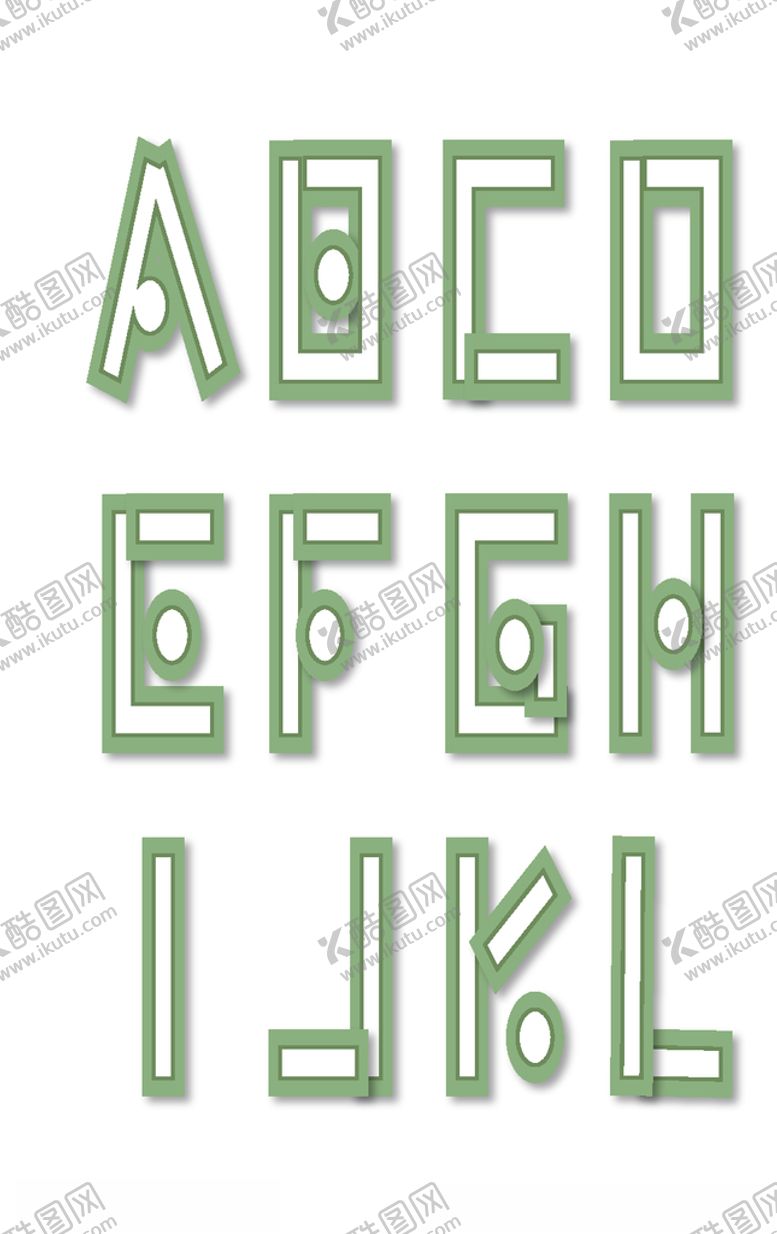 编号：43320407022335521389【酷图网】源文件下载-创意镂空字母艺术字