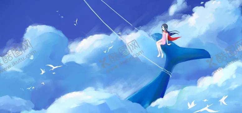 编号：87432401141137142660【酷图网】源文件下载-白蓝帆鲸插画