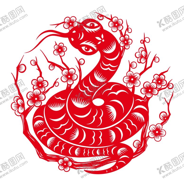 编号：91518502221132588543【酷图网】源文件下载-蛇年剪纸