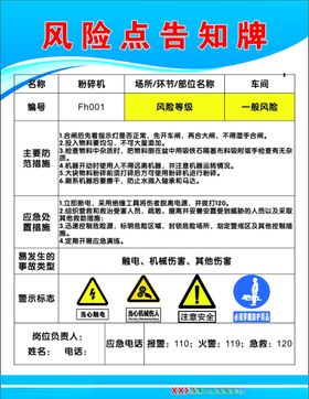 风险告知牌