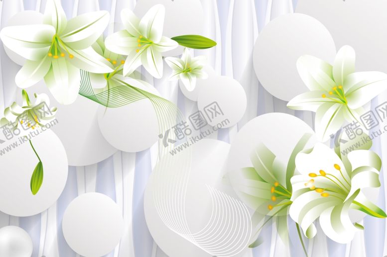 编号：80661909240057077260【酷图网】源文件下载-现代简约花卉花朵电视背景墙图片