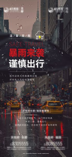 暴雨温馨提示海报  