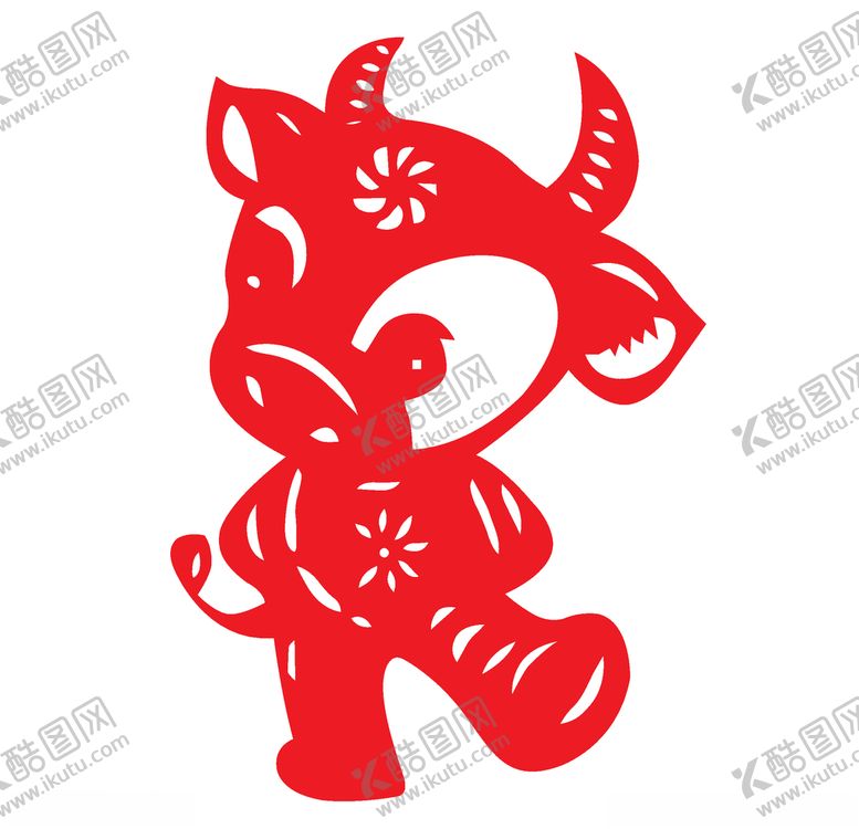编号：31660009190353538258【酷图网】源文件下载-年画牛剪纸牛2021中式