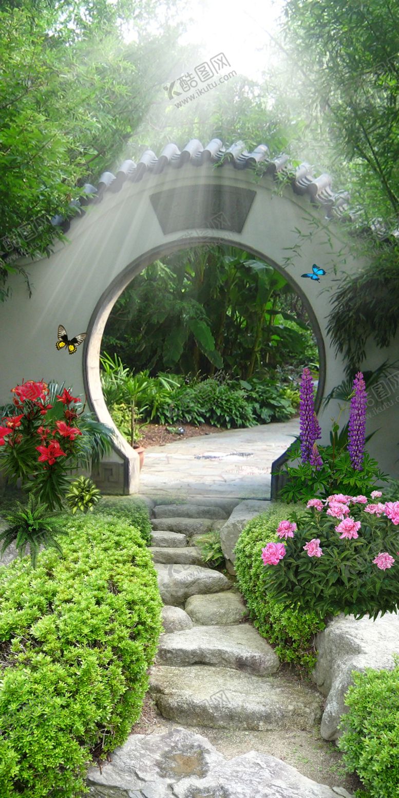 编号：99374609190915211293【酷图网】源文件下载-中式庭院风景