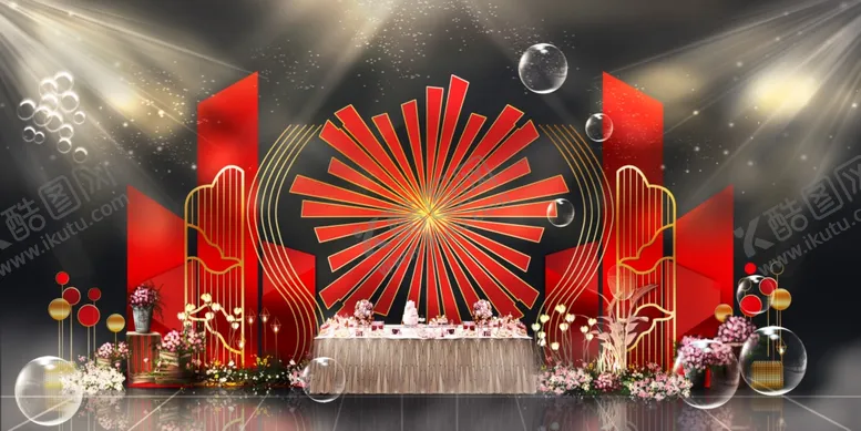 编号：38108306270944248297【酷图网】源文件下载-红色婚礼设计背景图片
