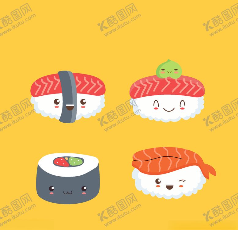 编号：31632709170911335034【酷图网】源文件下载-可爱寿司