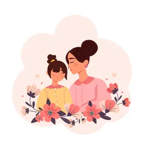 母亲节子插画妇女插图